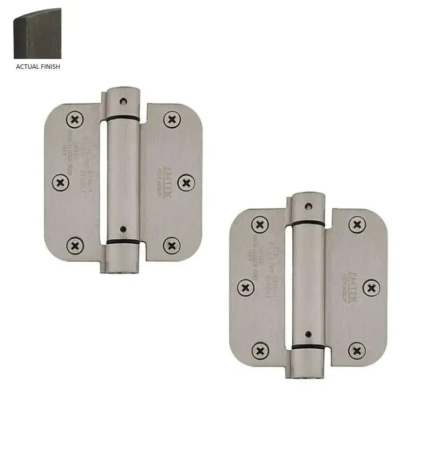EmtekEmtek Plated Steel UL Listed Spring Hinge 3.5" x 3.5" with 5/8" Radius Corners in 