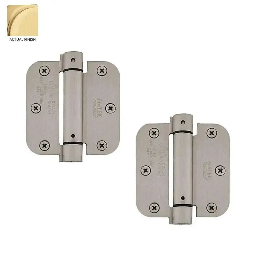 EmtekEmtek Plated Steel UL Listed Spring Hinge 3.5" x 3.5" with 5/8" Radius Corners in 