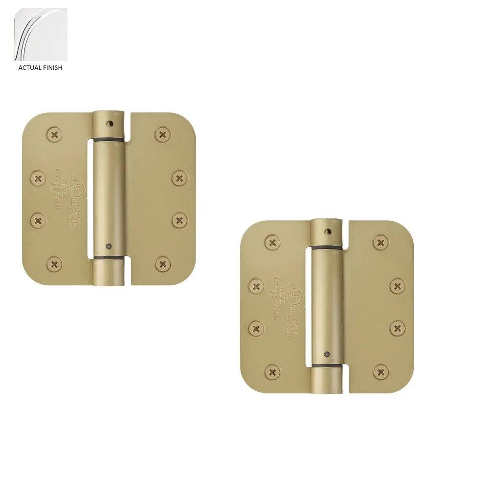 Emtek Plated Steel UL Listed Spring Hinge, 4" x 4" with 5/8" Radius Corners Polished Chrome
