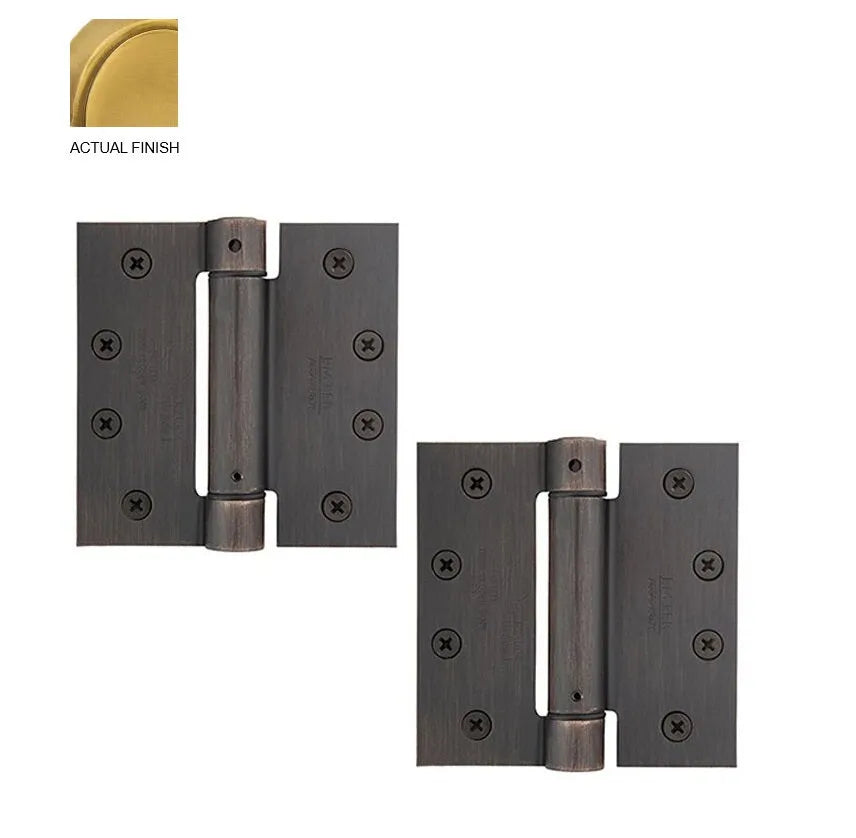 Emtek Plated Steel UL Listed Spring Hinge, 4" x 4" with Square Corners French Antique