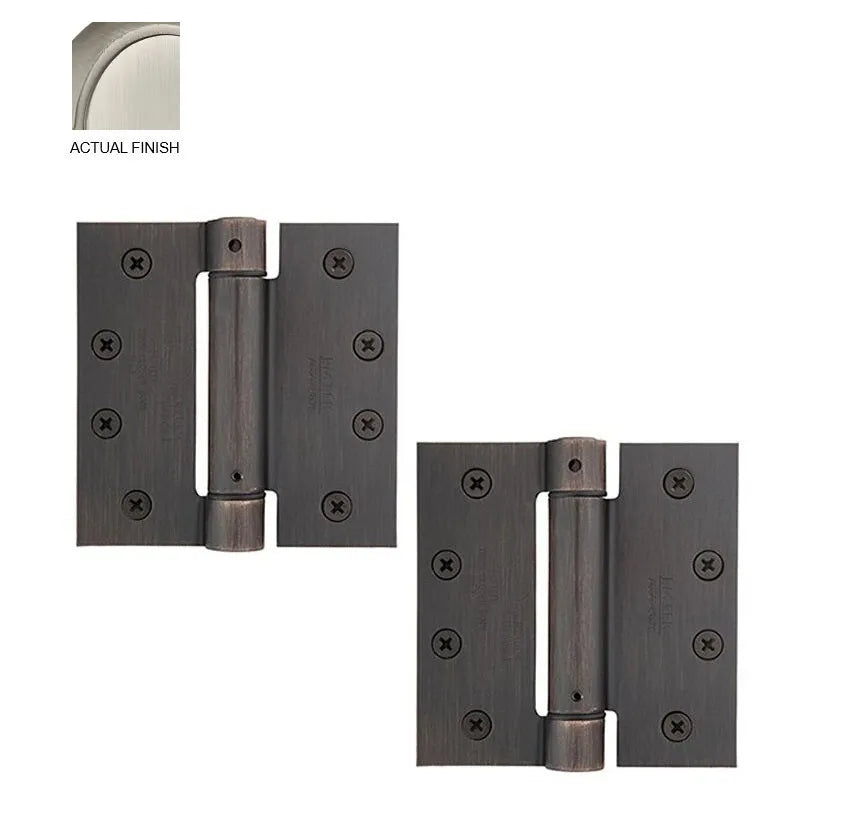 Emtek Plated Steel UL Listed Spring Hinge, 4" x 4" with Square Corners Pewter