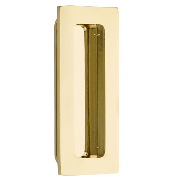 Emtek 4" Modern Rectangular Flush Pull in Polished Brass finish