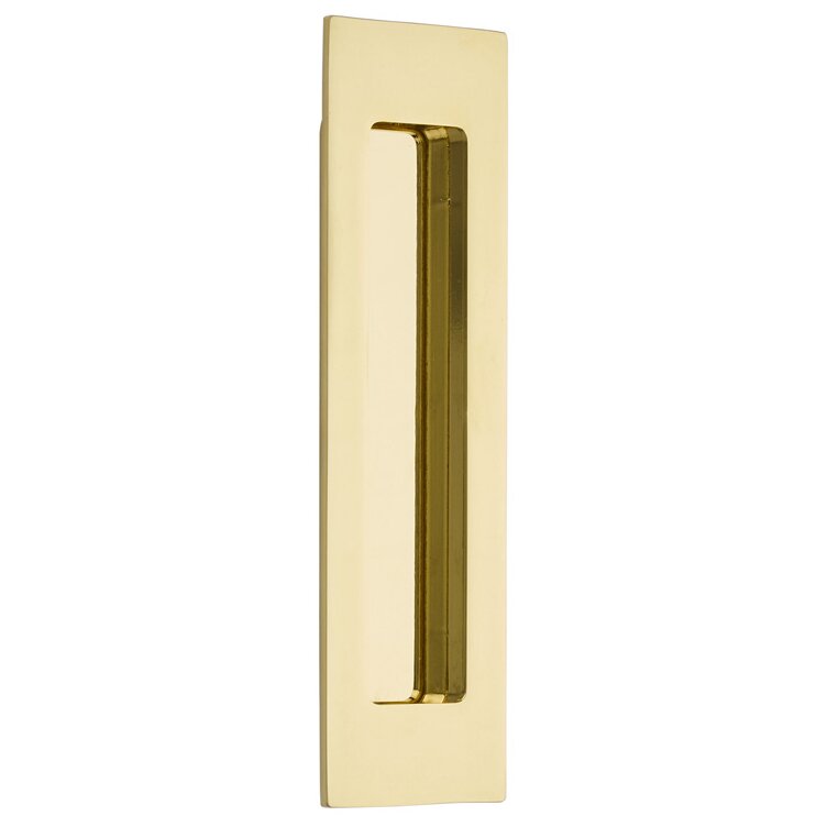 Emtek 7" Modern Rectangular Flush Pull in Polished Brass finish