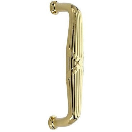 Emtek Concealed Surface 8" Ribbon & Reed Door Pull in Polished Brass finish