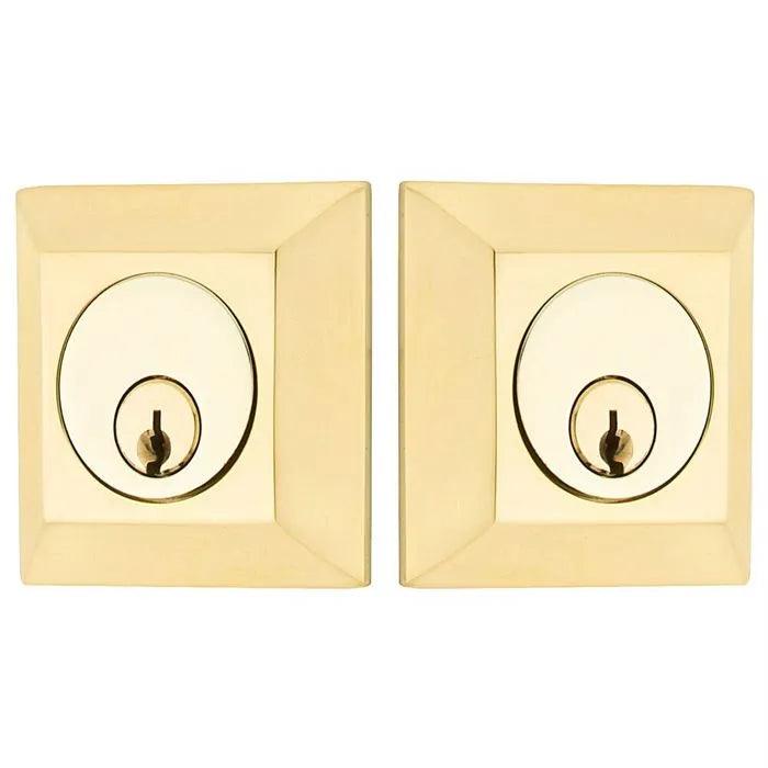 Emtek Double Cylinder Quincy Keyed Deadbolt in Polished Brass finish
