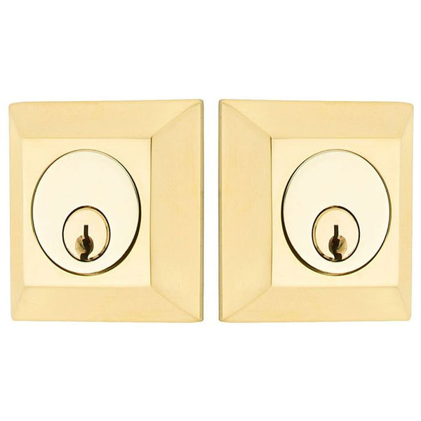 Emtek Double Cylinder Quincy Keyed Deadbolt in Polished Brass finish