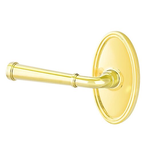 Emtek Merrimack Lever With Oval Rosette in Polished Brass finish