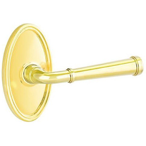 Emtek Merrimack Lever With Oval Rosette in Polished Brass finish