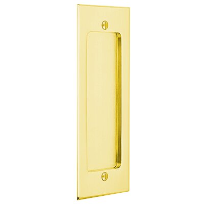 Emtek Modern Rectangular Flush Pull with Surface Screws in Polished Brass finish