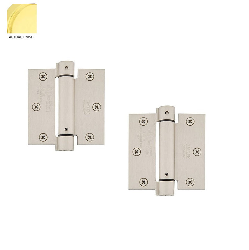 Emtek Plated Steel UL Listed Spring Hinge, 3.5" x 3.5" with Square Corners in Polished Brass finish