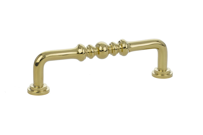 Emtek Spindle Cabinet Pull, 4" Center to Center in Polished Brass finish