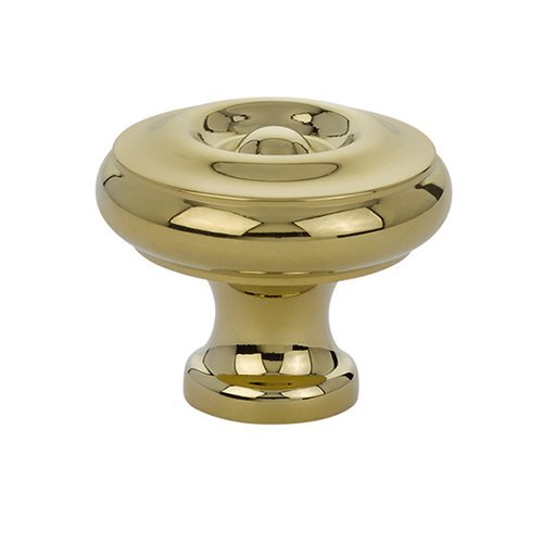 The Emtek Waverly Cabinet Knob in Polished Brass finish