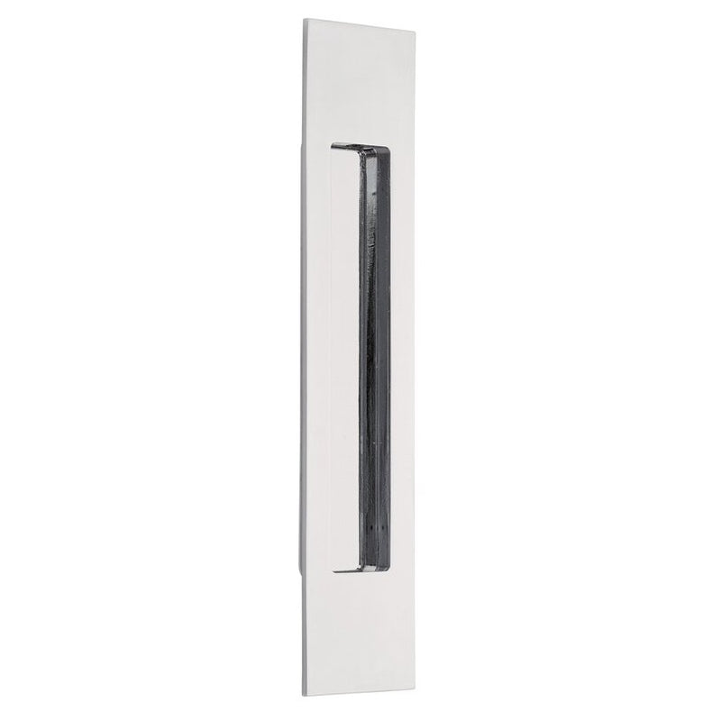 The Emtek 10" Modern Rectangular Flush Pull in Polished Chrome finish