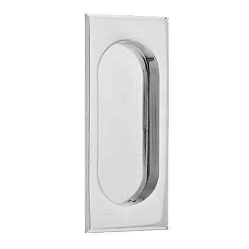 The Emtek 4" Rectangular Flush Pull in Polished Chrome finish