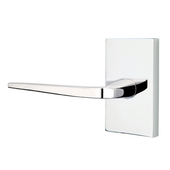 Emtek Athena Lever With Modern Rectangular Rosette in Polished Chrome finish