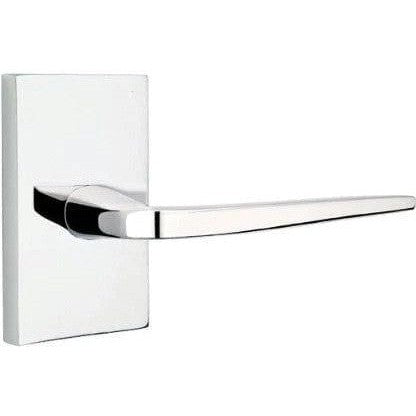 Emtek Athena Lever With Modern Rectangular Rosette in Polished Chrome finish