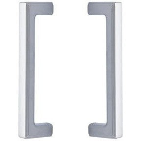 The Emtek Back to Back 8" Wilshire Door Pull in Polished Chrome finish