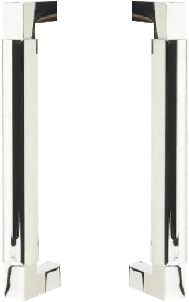 The Emtek Back to Back Hercules Smooth Door Pull, 8" Center to Center in Polished Chrome finish