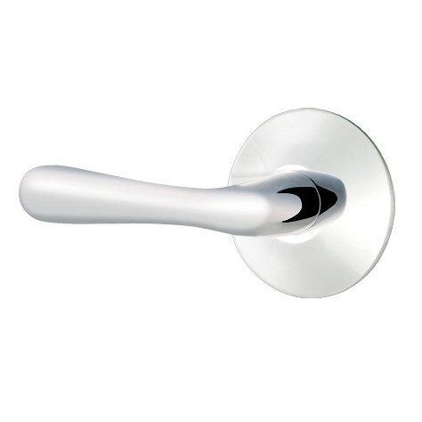 Emtek Basel Lever With Modern Rosette in Polished Chrome finish