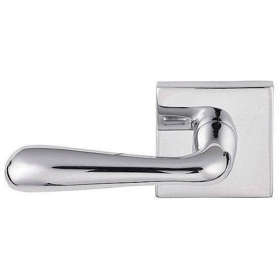 Emtek Basel Lever With Square Rosette in Polished Chrome finish