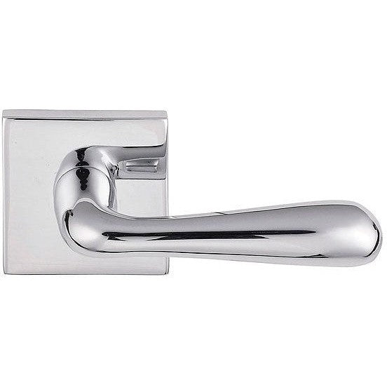 Emtek Basel Lever With Square Rosette in Polished Chrome finish