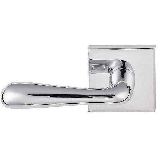 Emtek Basel Lever With Square Rosette in Polished Chrome finish