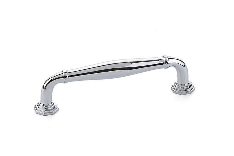 The Emtek Blythe Cabinet Pull, 4" Center to Center in Polished Chrome finish