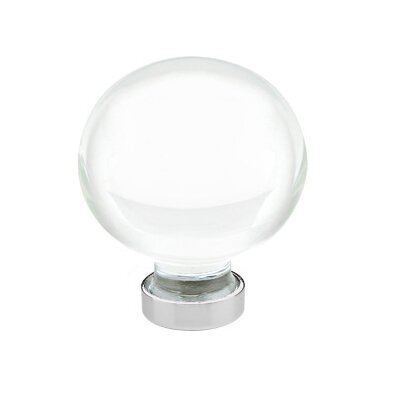 The Emtek Bristol Crystal Glass Knob 1-1/4" Wide (1-5/8" Projection) in Polished Chrome finish