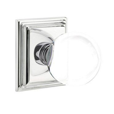 Emtek Bristol Knob with Wilshire Rosette in Polished Chrome finish