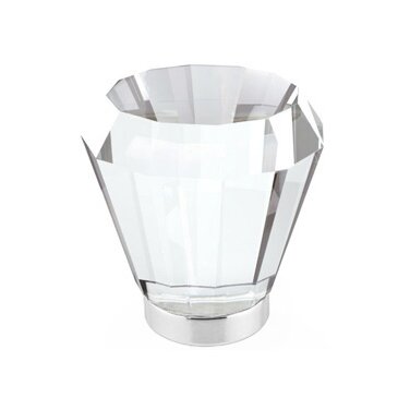 The Emtek Brookmont Crystal Glass Knob 1-1/4" Wide (1-1/2" Projection) in Polished Chrome finish