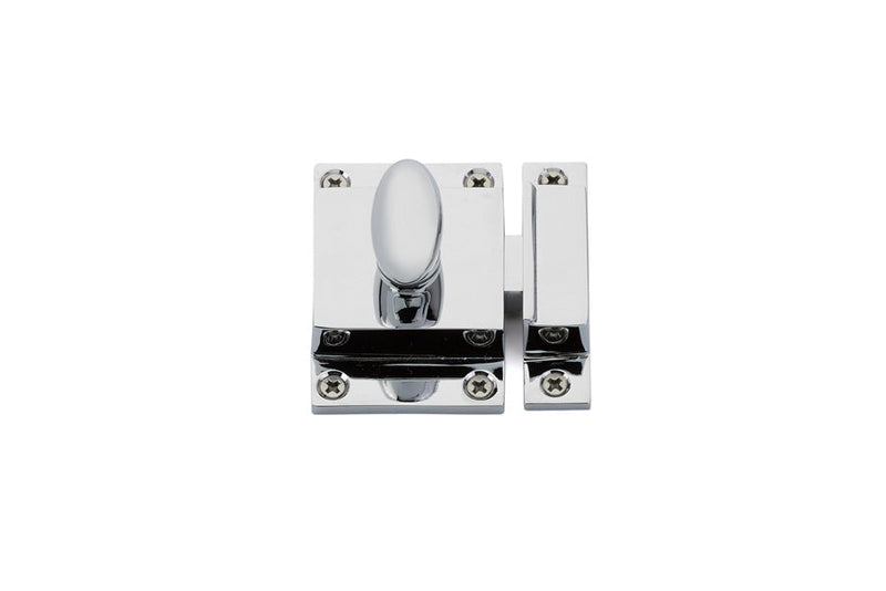 The Emtek Cabinet Latch 2"x 2 1/4" (1 3/8" Projection) in Polished Chrome finish