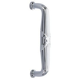 Emtek Concealed Surface 8" Ribbon & Reed Door Pull in Polished Chrome finish