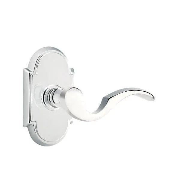 Emtek Cortina Lever With #8 Rosette in Polished Chrome finish