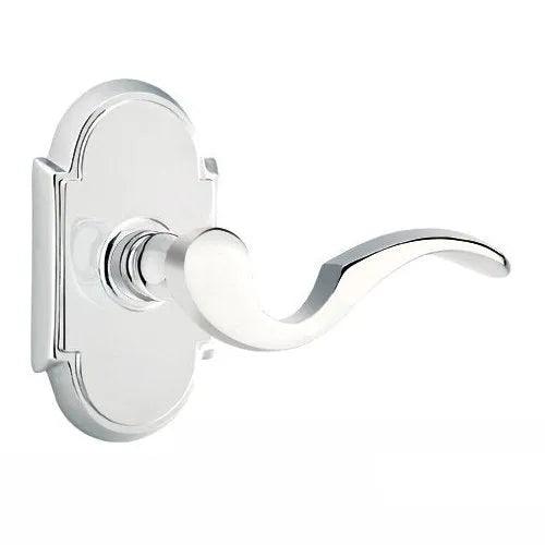 Emtek Cortina Lever With #8 Rosette in Polished Chrome finish