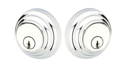 Emtek Double Cylinder Low Profile Keyed Deadbolt in Polished Chrome finish