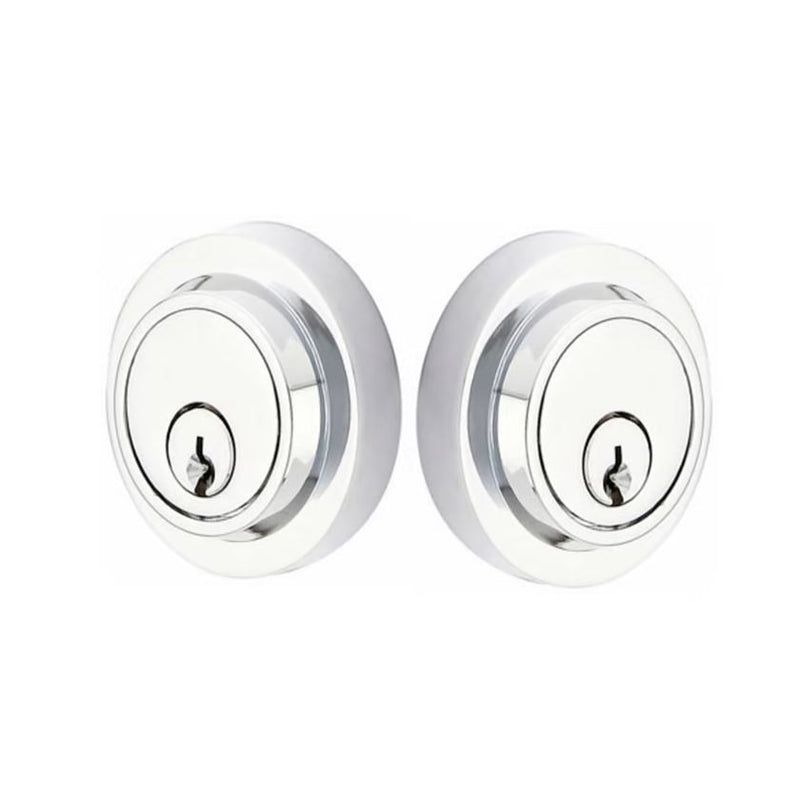 Emtek Double Cylinder Modern Keyed Deadbolt in Polished Chrome finish