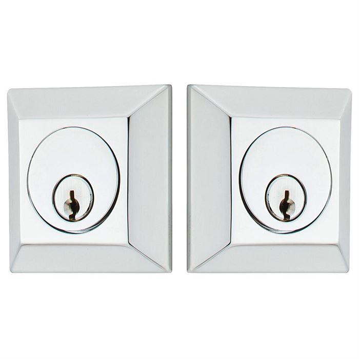 Emtek Double Cylinder Quincy Keyed Deadbolt in Polished Chrome finish