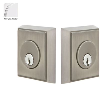 Emtek Double Cylinder Rectangular Keyed Deadbolt in Polished Chrome finish