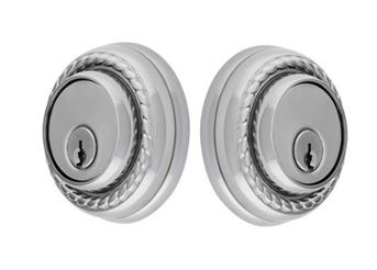 Emtek Double Cylinder Rope Keyed Deadbolt in Polished Chrome finish