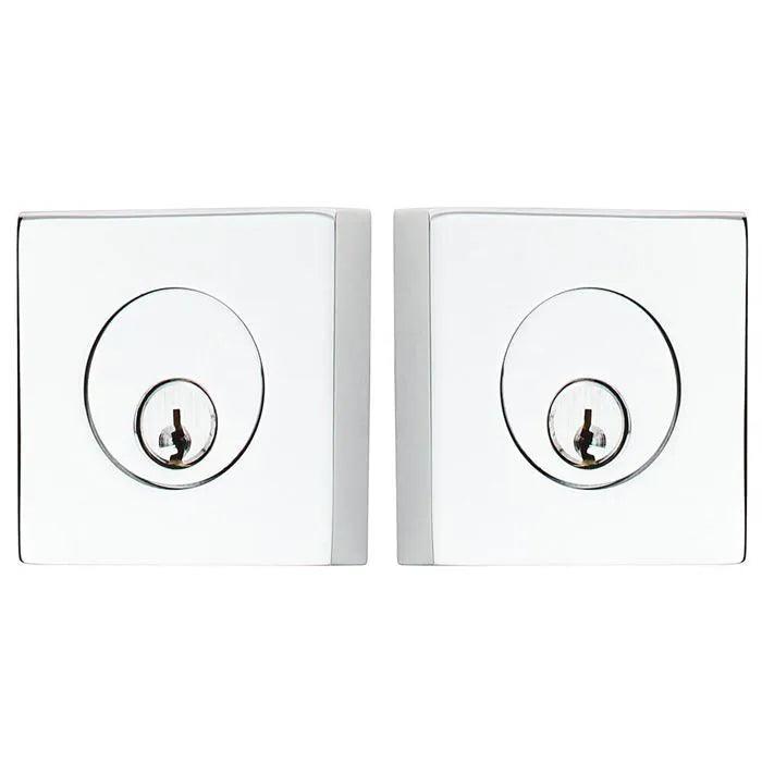 Emtek Double Cylinder Square Keyed Deadbolt in Polished Chrome finish
