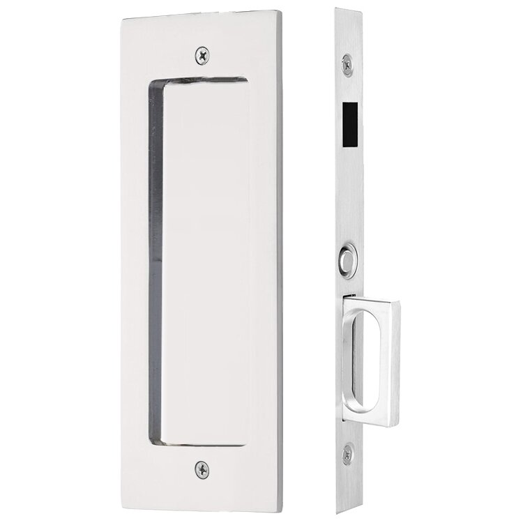 Emtek Dummy Modern Rectangular Pocket Door Mortise Lock in Polished Chrome finish