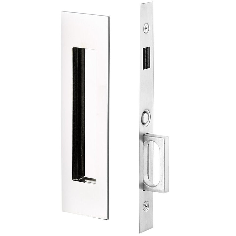 Emtek Dummy Narrow Modern Rectangular Pocket Door Mortise Lock in Polished Chrome finish