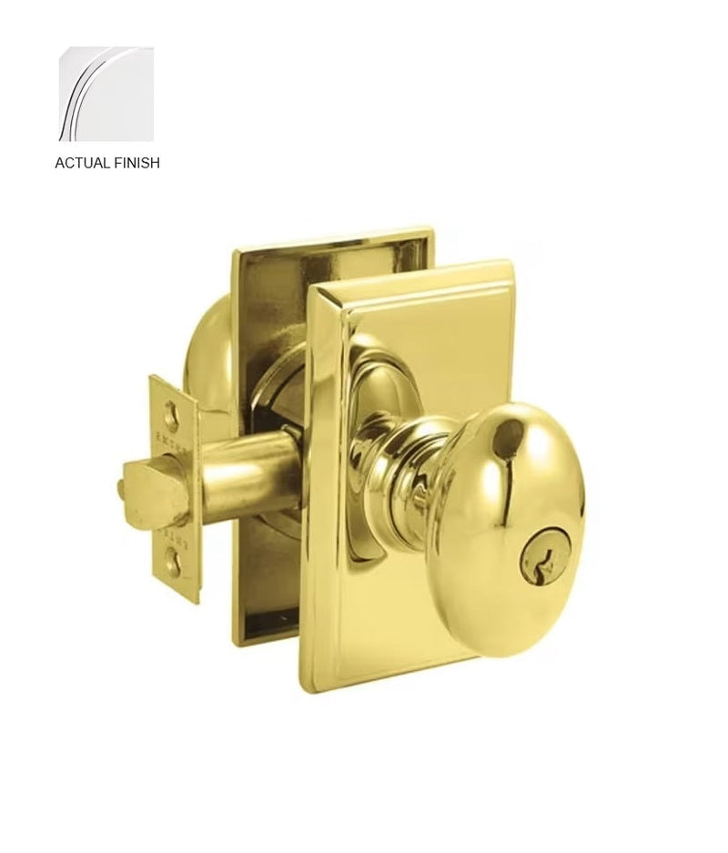 Emtek Egg Knob with Rectangular Rosette in Polished Chrome finish