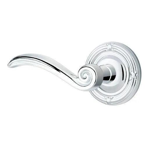 Emtek Elan Lever With Ribbon & Reed Rosette in Polished Chrome finish