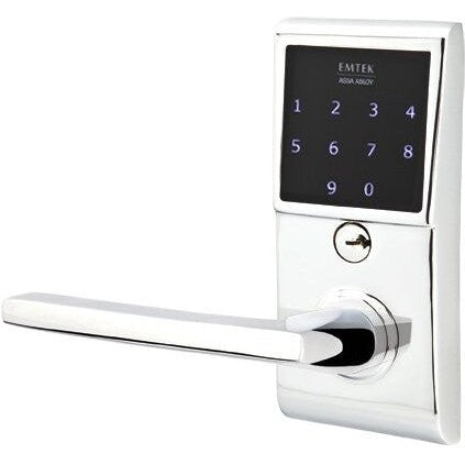 Emtek EMTouch Electronic Touchscreen Keypad Leverset with Helios Lever in Polished Chrome finish