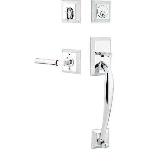 Emtek Franklin Tubular Entrance Handleset With Hercules Lever in Polished Chrome finish