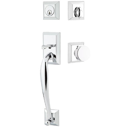 Emtek Franklin Tubular Entrance Handleset With Round Knob in Polished Chrome finish