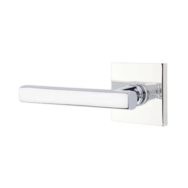 Emtek Freestone Lever With Square Rosette in Polished Chrome finish