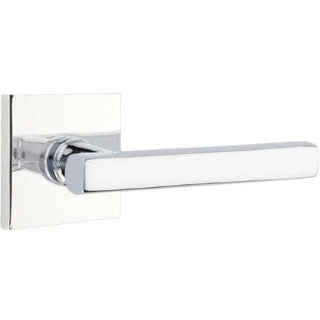 Emtek Freestone Lever With Square Rosette in Polished Chrome finish