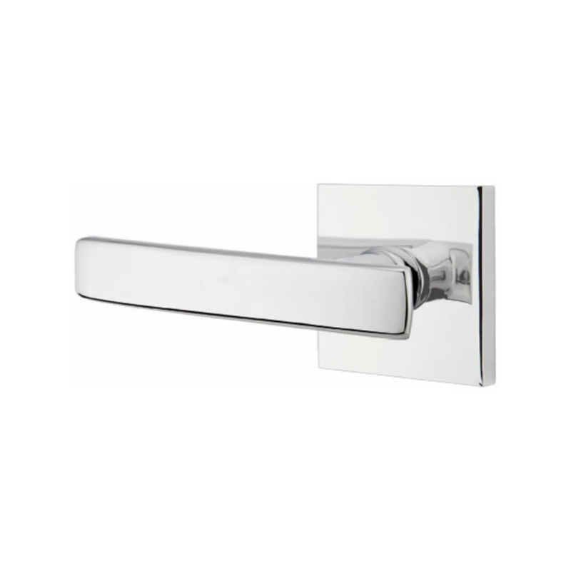 Emtek Geneva Lever With Square Rosette in Polished Chrome finish